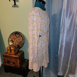 NO COMMENT Juniors Large Zip Backless One-Piece Dress. Floral Light Mini NEW